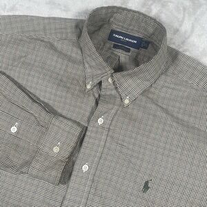 Ralph Lauren Golf Tilden Shirt Mens XL Brown Check Casual Summer Button Down